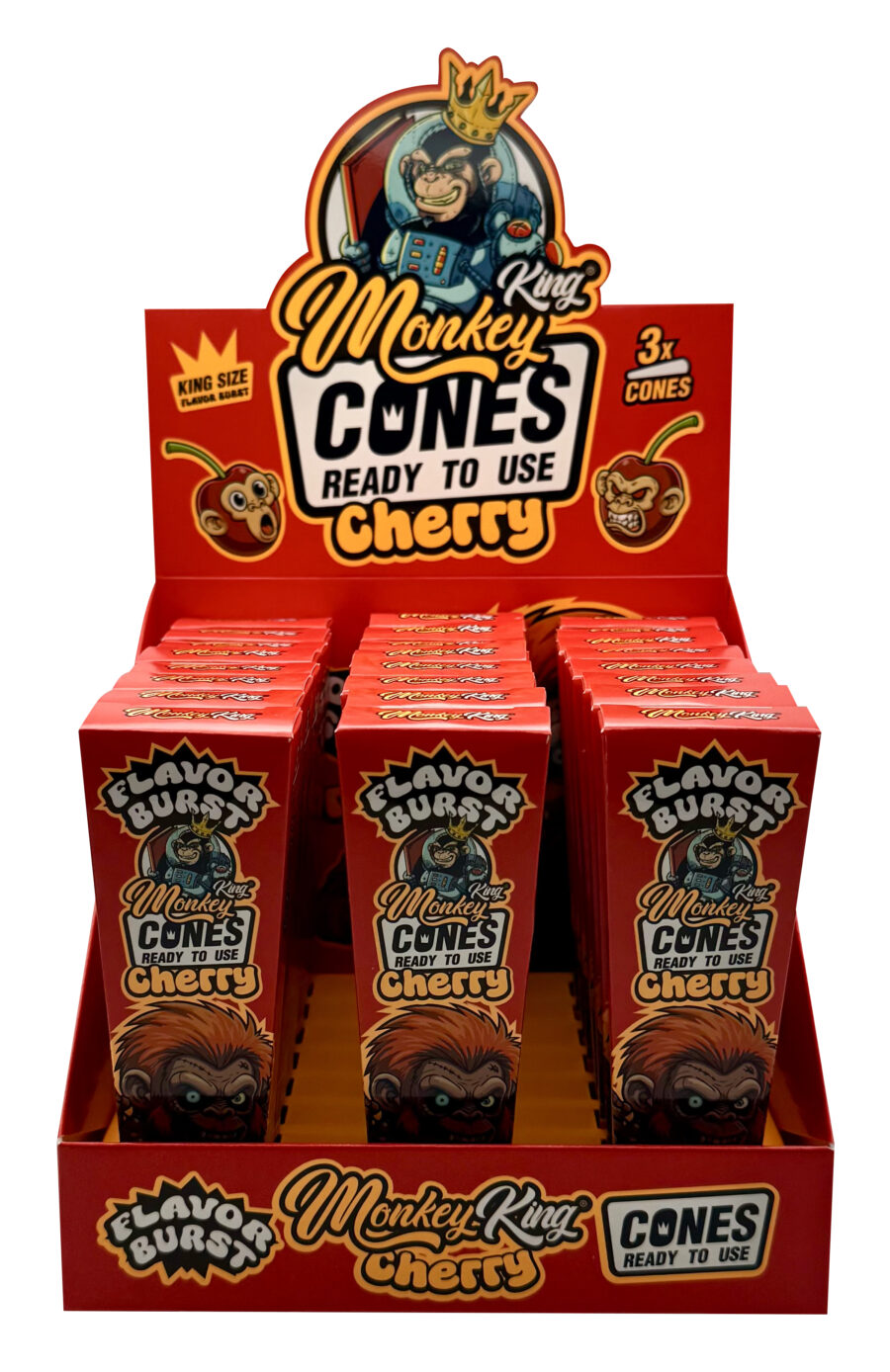 MFBCONEX3CH / MONKEY FLAVOR CONES KS X3 CHERRY