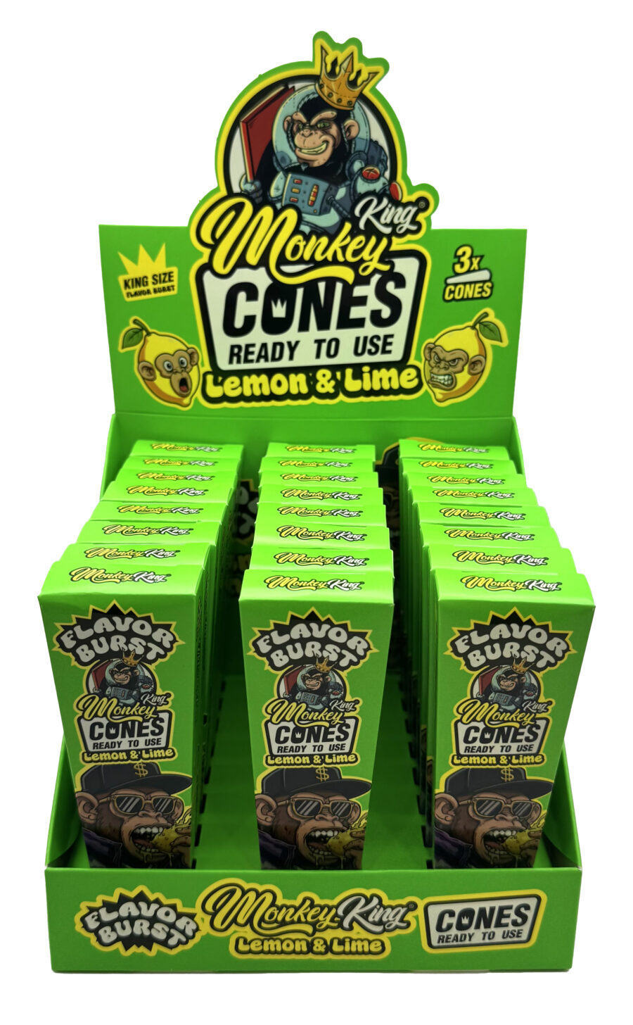 MFBCONEX3L / MONKEY FLAVOR CONES KS X3 LEMON