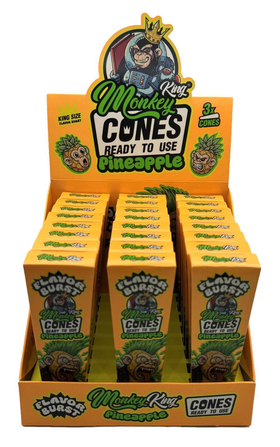 MFBCONEX3P / MONKEY FLAVOR CONES KS X3 PINEAPPLE